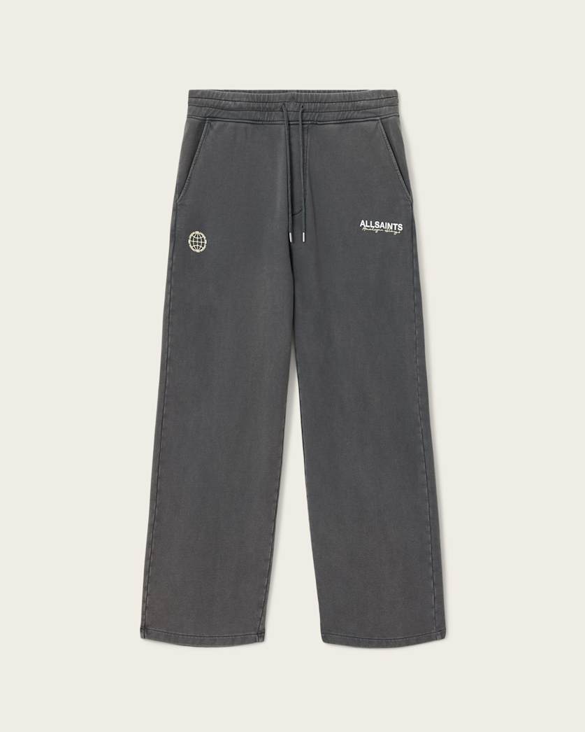 AllSaints Emblem Straight Leg Sweatpants Washed Black
