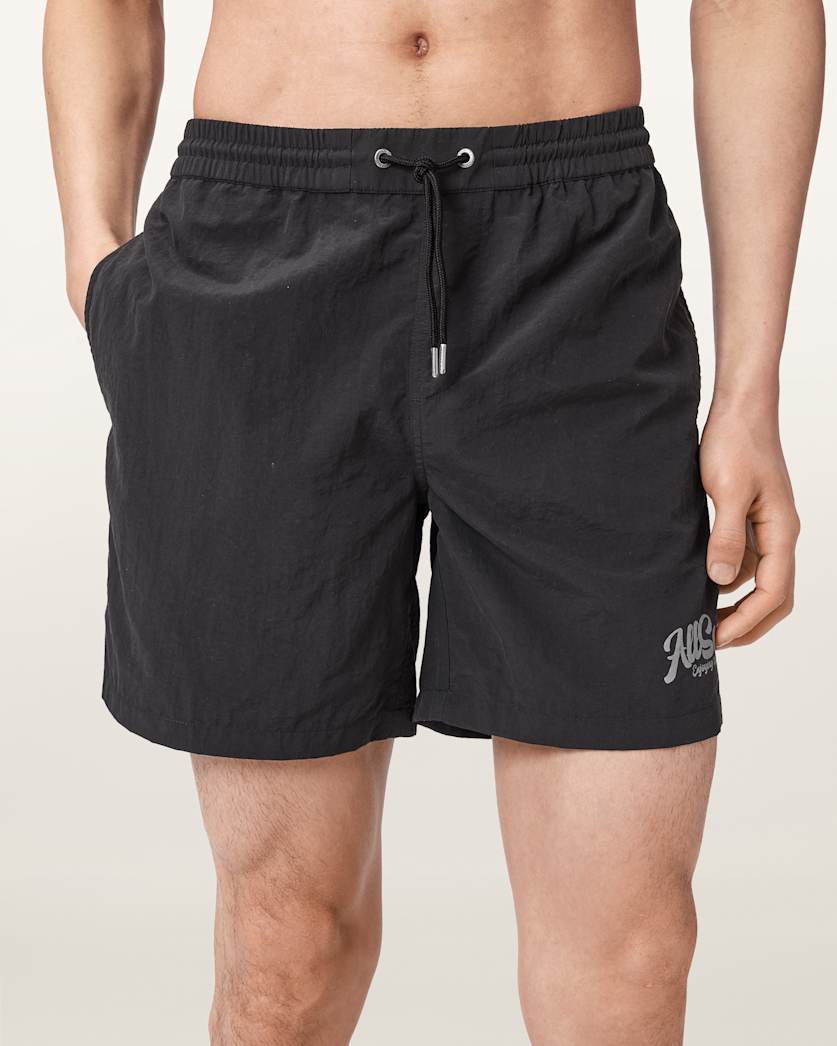 AllSaints Odyssey Slim Fit Swim Shorts Washed Black