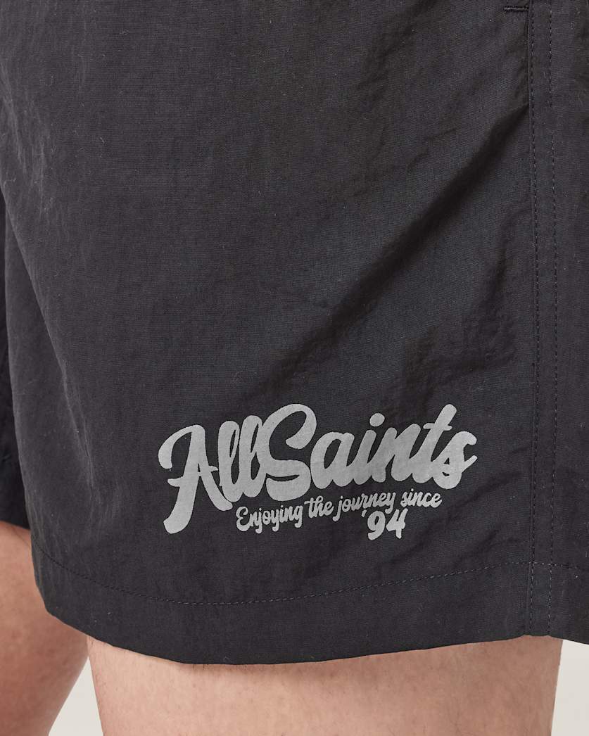 AllSaints Odyssey Slim Fit Swim Shorts Washed Black