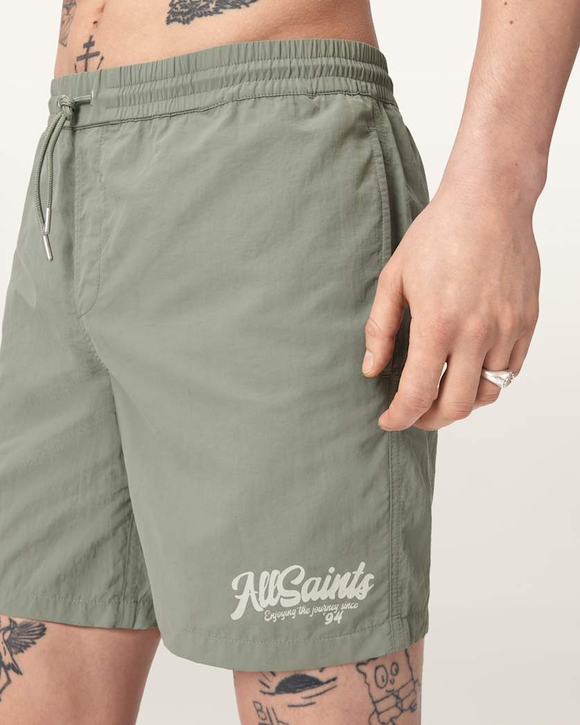 AllSaints Odyssey Slim Fit Swim Shorts Washed Black