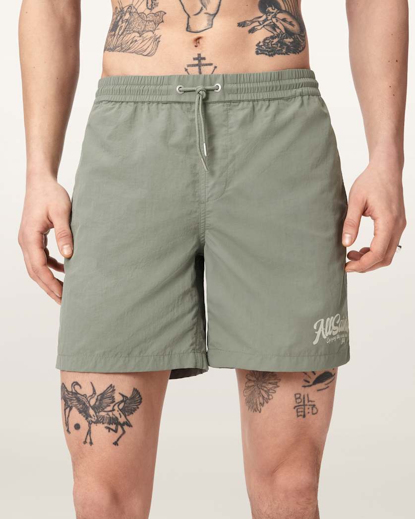 AllSaints Odyssey Slim Fit Swim Shorts Washed Black