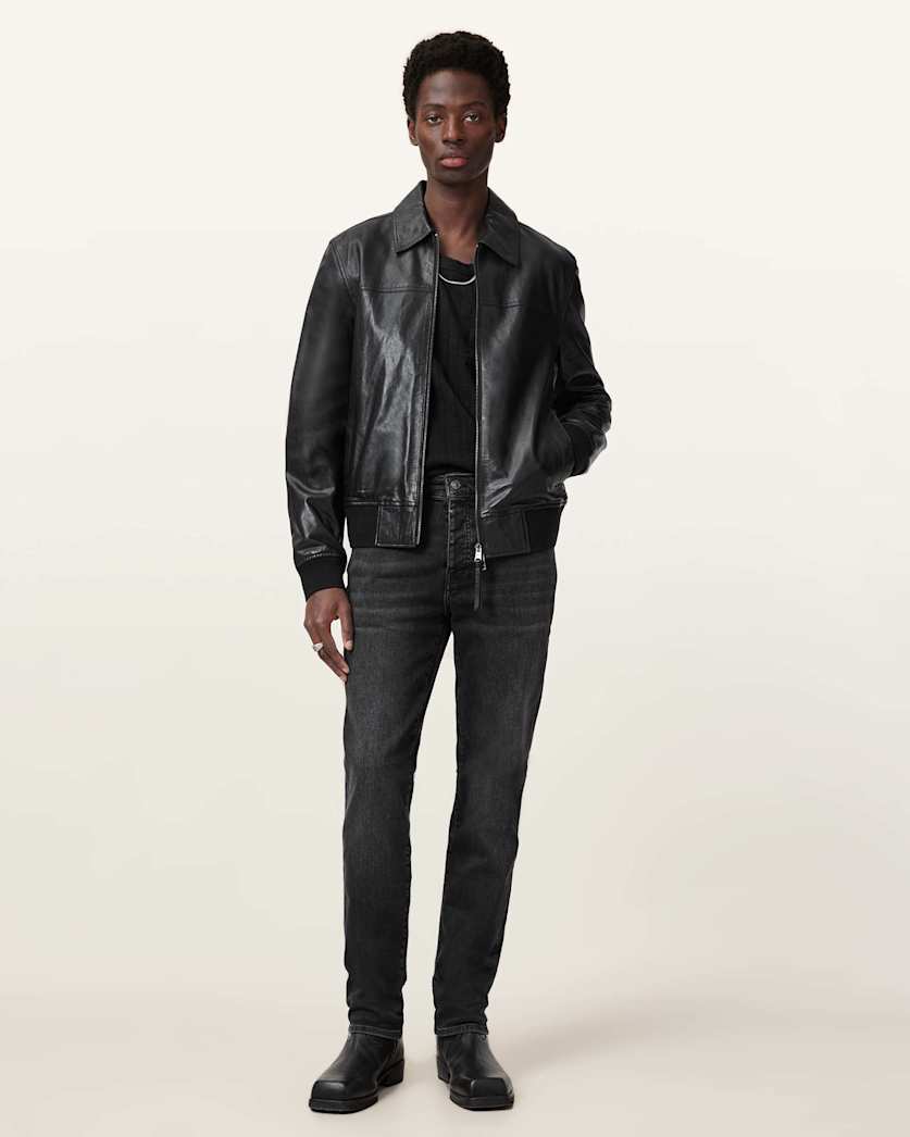 AllSaints Sid Skinny Fit Denim Jeans Washed Black