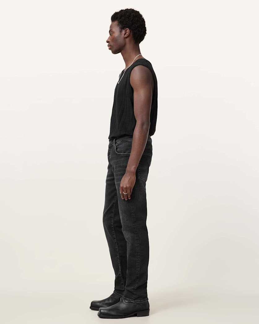 AllSaints Sid Skinny Fit Denim Jeans Washed Black