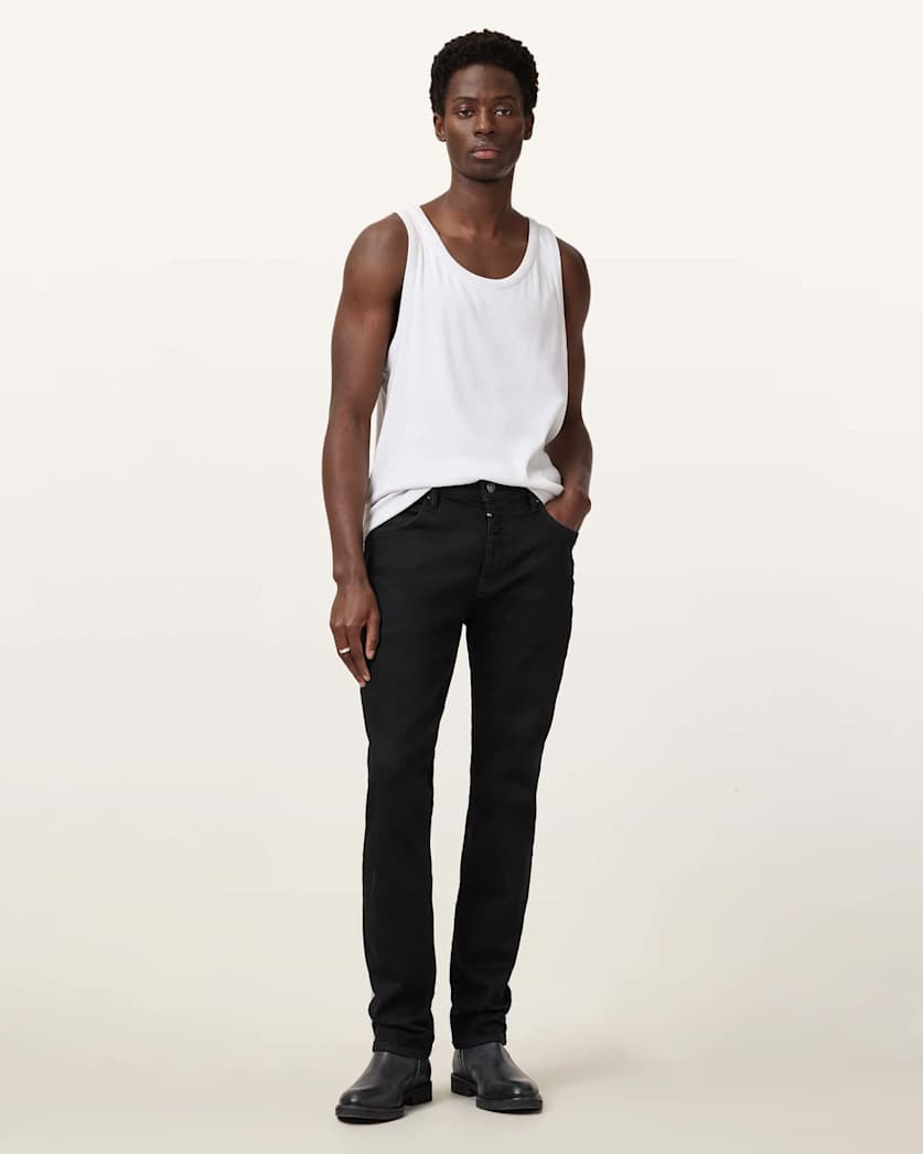 AllSaints Sid Skinny Fit Denim Jeans Washed Black