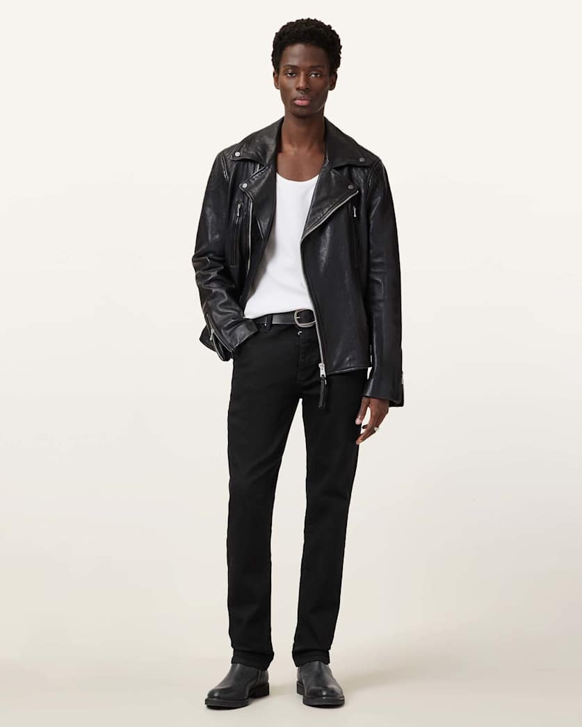 AllSaints Sid Skinny Fit Denim Jeans Washed Black