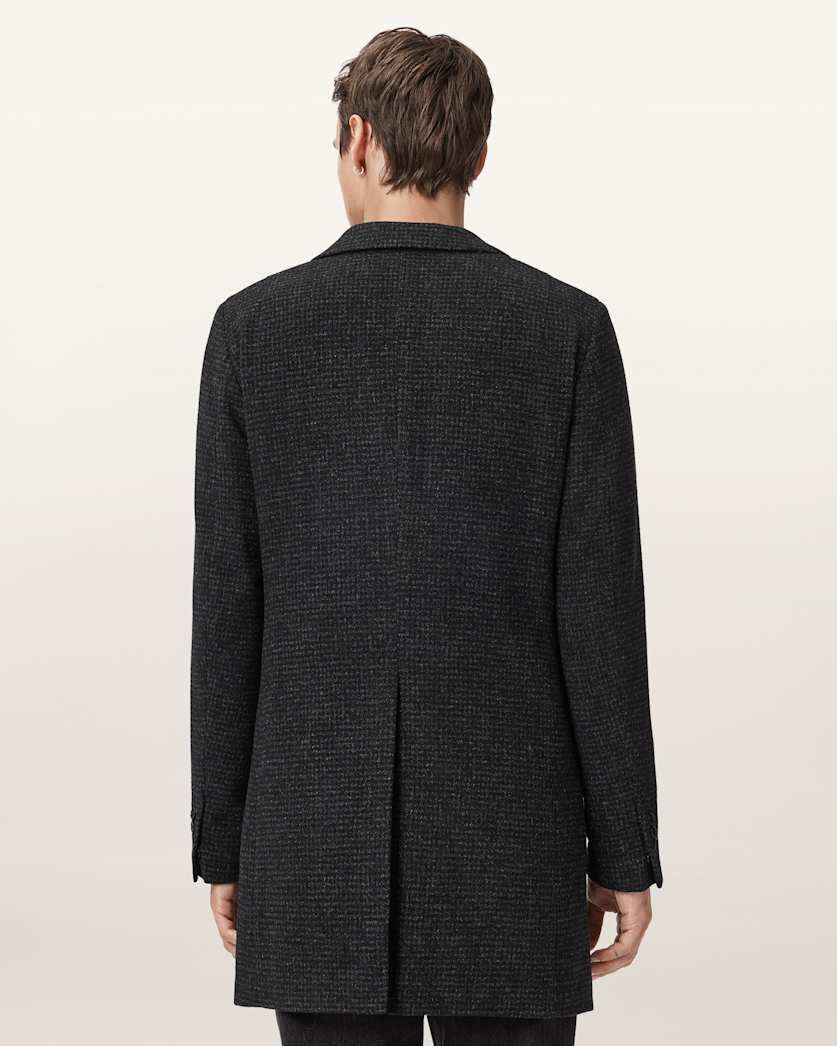 AllSaints Caspian Single Breasted Coat Cinder Black Marl