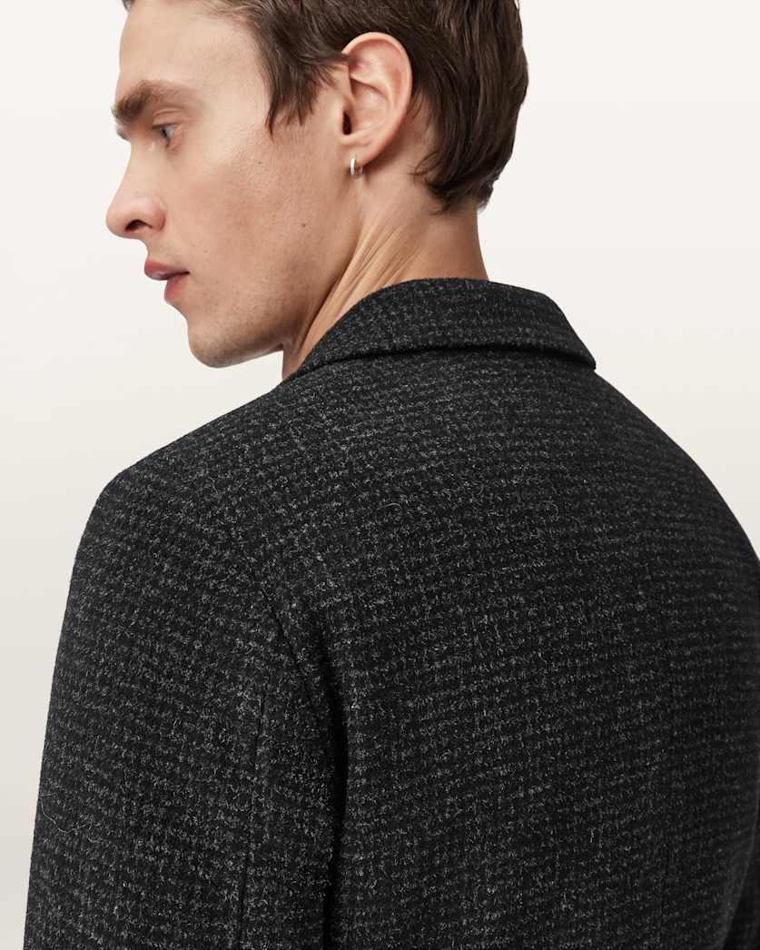 AllSaints Caspian Single Breasted Coat Cinder Black Marl