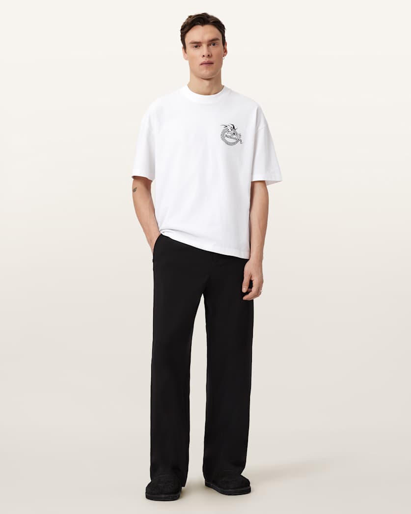 AllSaints Terra Oversized Graphic T Shirt Optic White