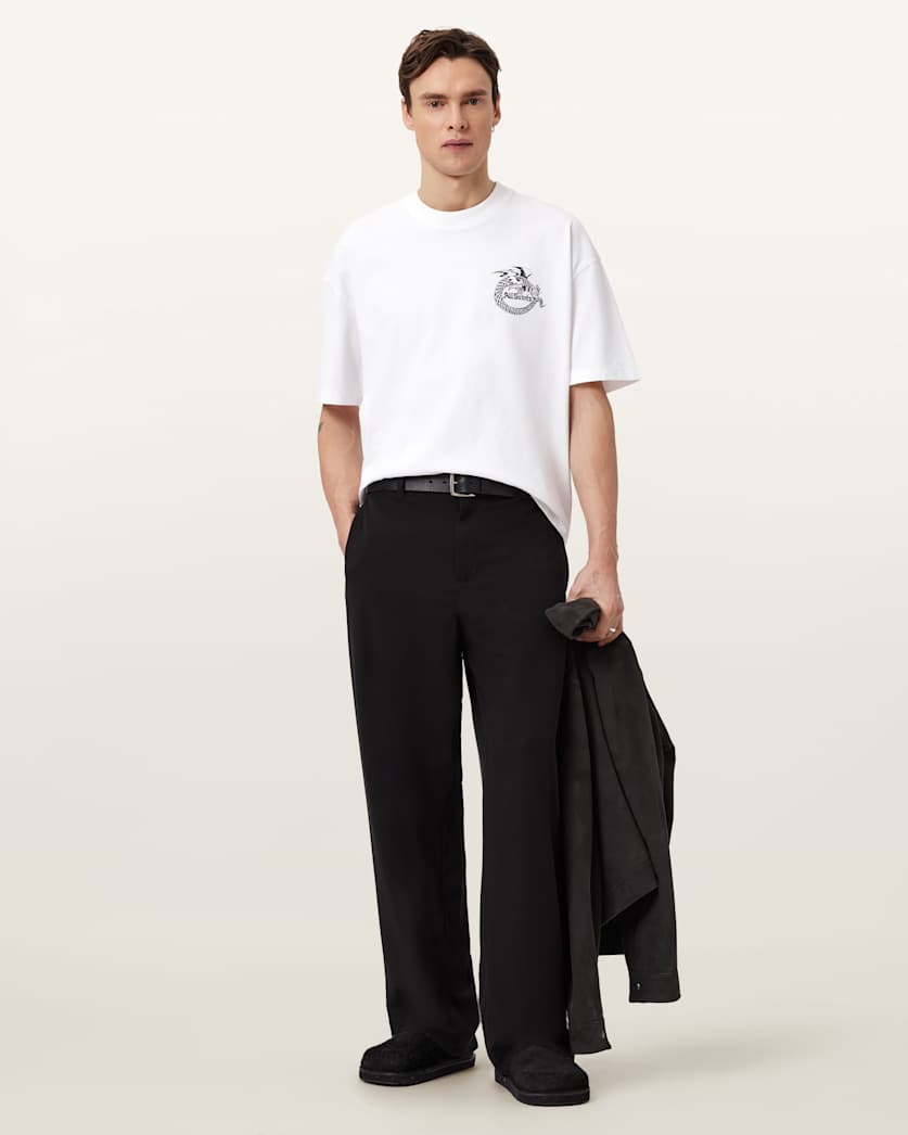 AllSaints Terra Oversized Graphic T Shirt Optic White