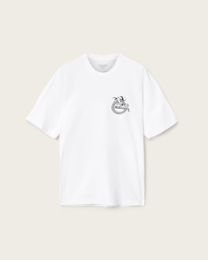AllSaints Terra Oversized Graphic T Shirt Optic White