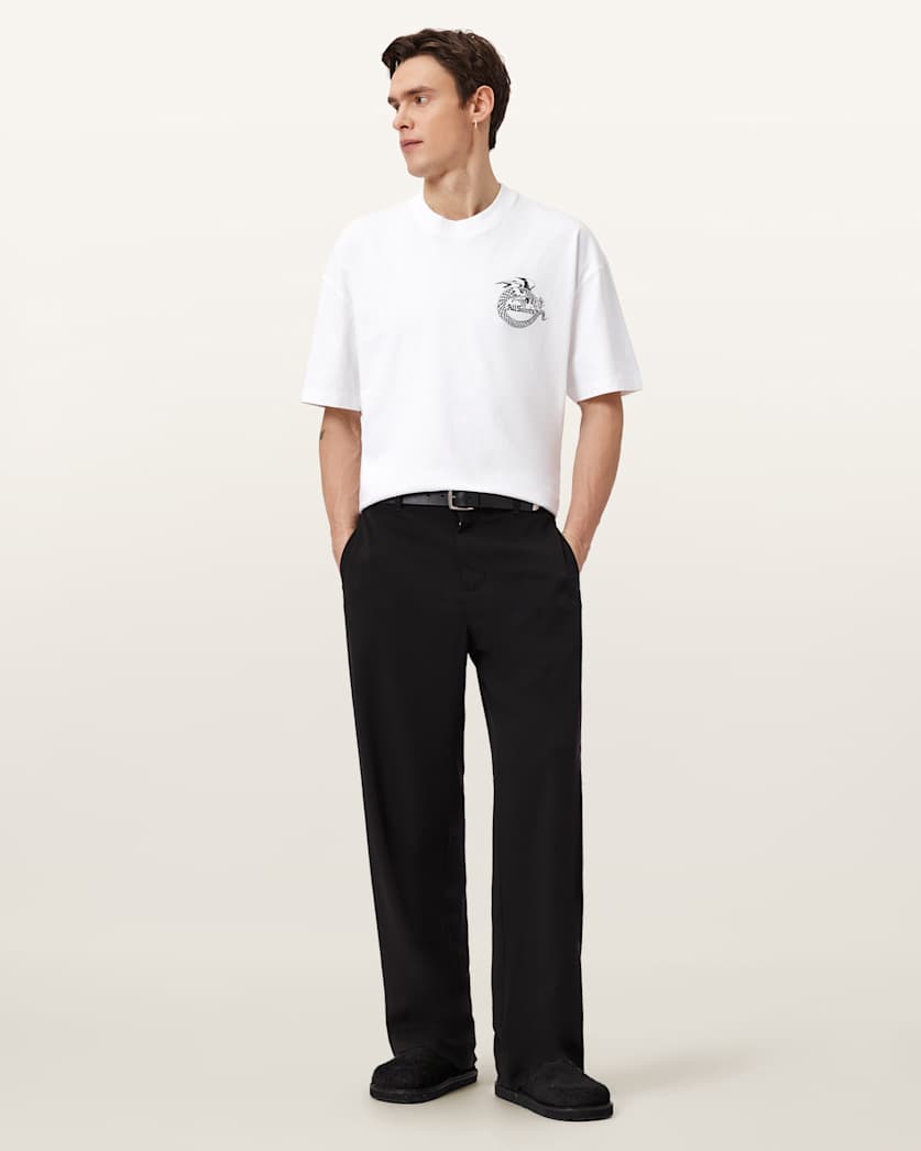 AllSaints Terra Oversized Graphic T Shirt Optic White
