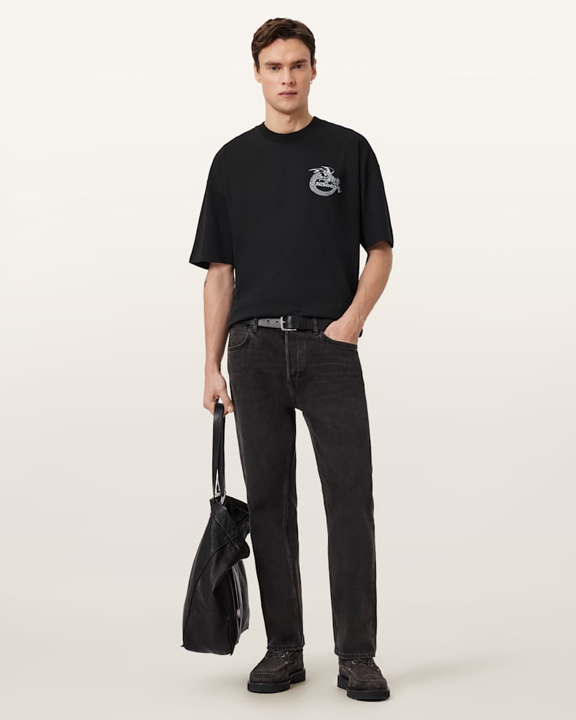 AllSaints Terra Oversized Graphic T Shirt Optic White
