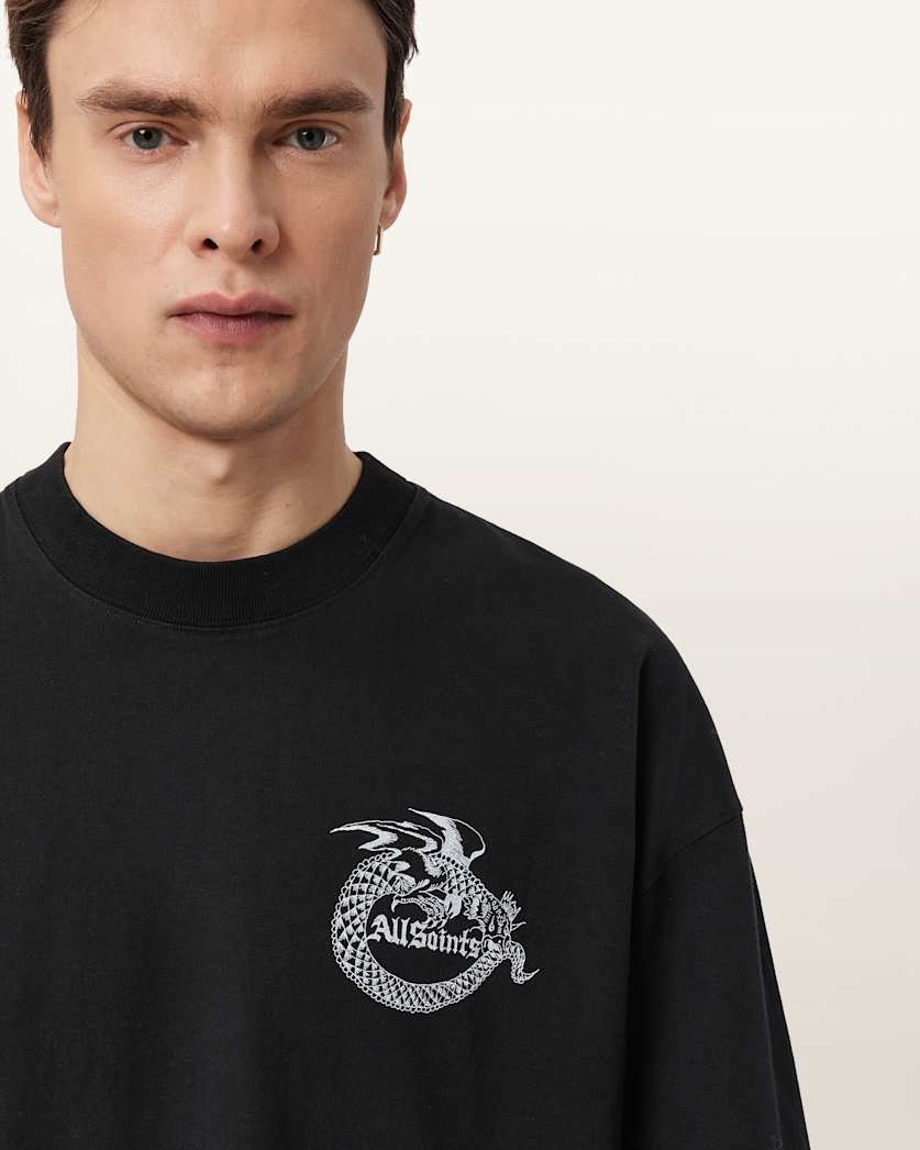 AllSaints Terra Oversized Graphic T Shirt Optic White