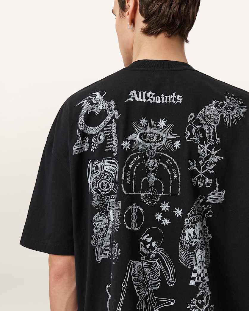 AllSaints Terra Oversized Graphic T Shirt Optic White