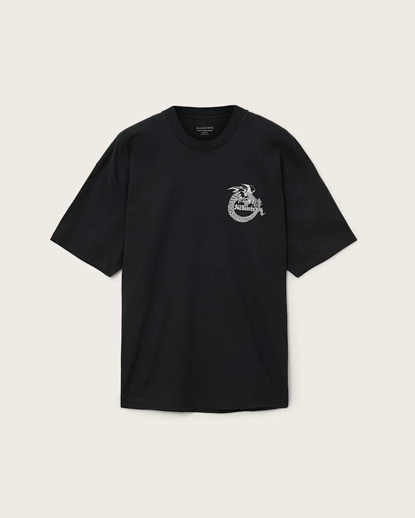 AllSaints Terra Oversized Graphic T Shirt Optic White