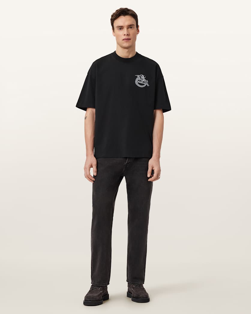 AllSaints Terra Oversized Graphic T Shirt Optic White