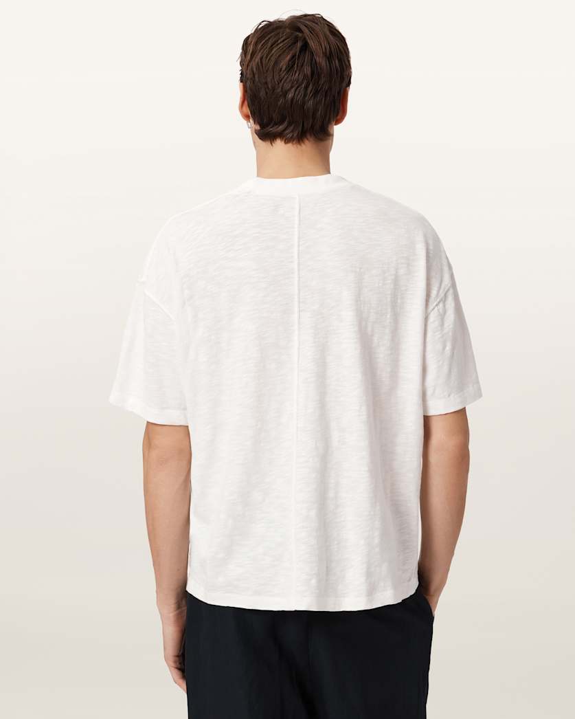 AllSaints Casper Boxy Crew Neck T Shirt Chalk White