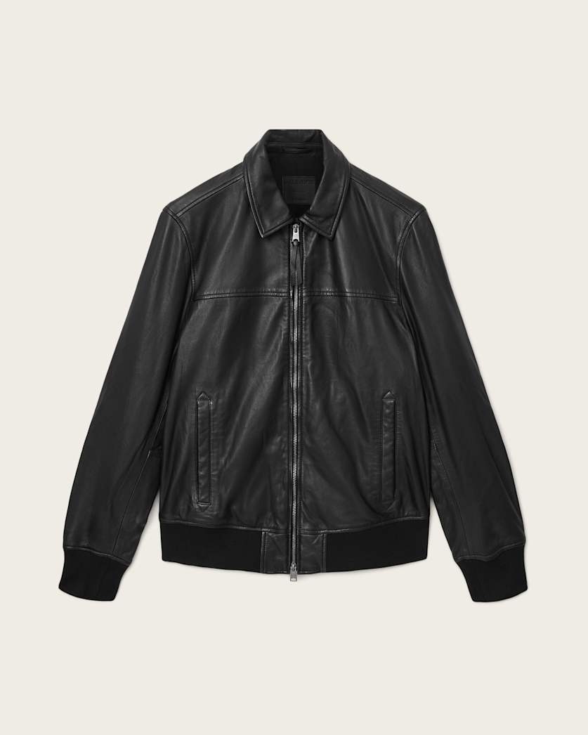 AllSaints Rashford Leather Jacket Black