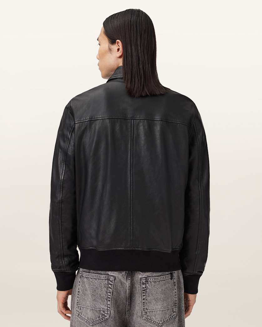 AllSaints Rashford Leather Jacket Black