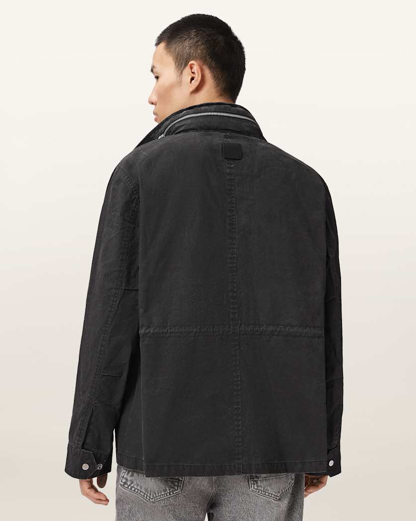AllSaints Valen Funnel Neck Jacket Washed Black