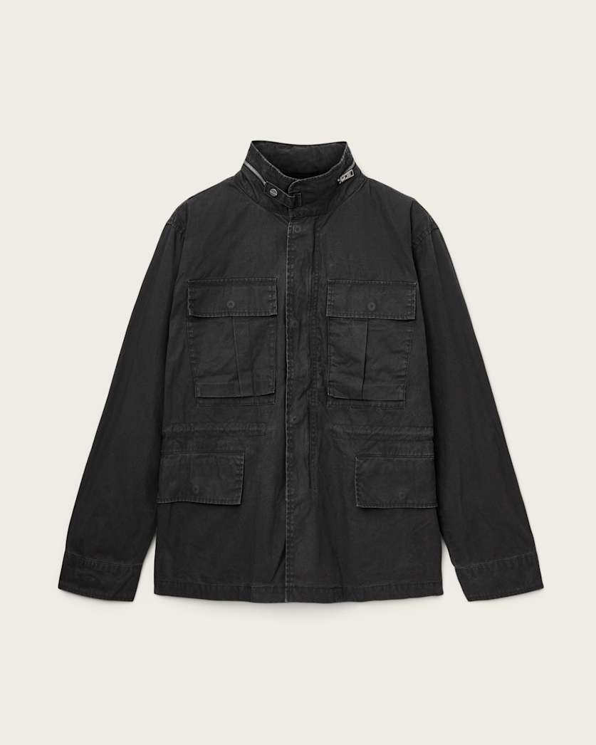 AllSaints Valen Funnel Neck Jacket Washed Black