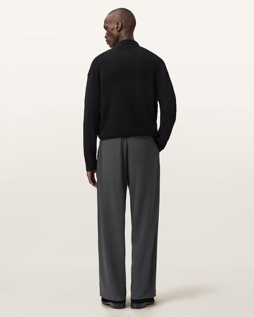 AllSaints Halla Wide Leg Pants Charcoal Grey