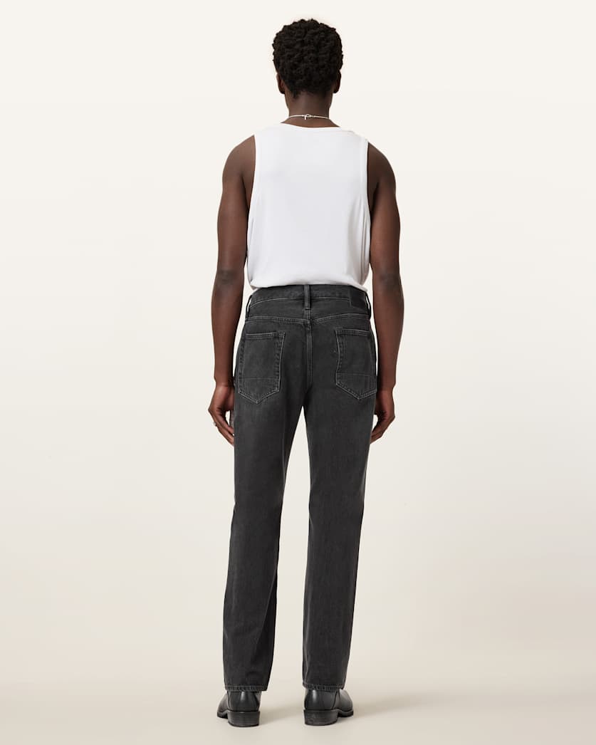 AllSaints Reid Straight Fit Denim Jeans Black