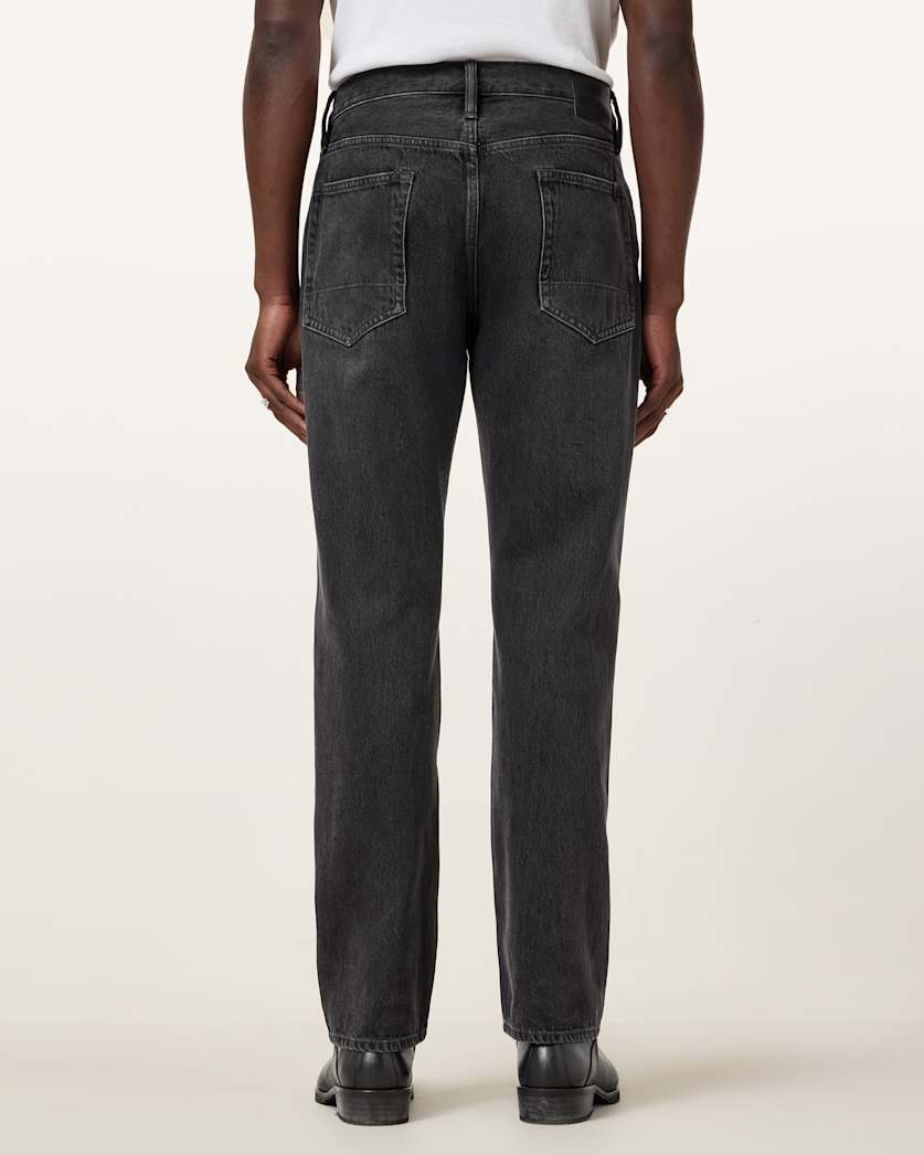 AllSaints Reid Straight Fit Denim Jeans Black