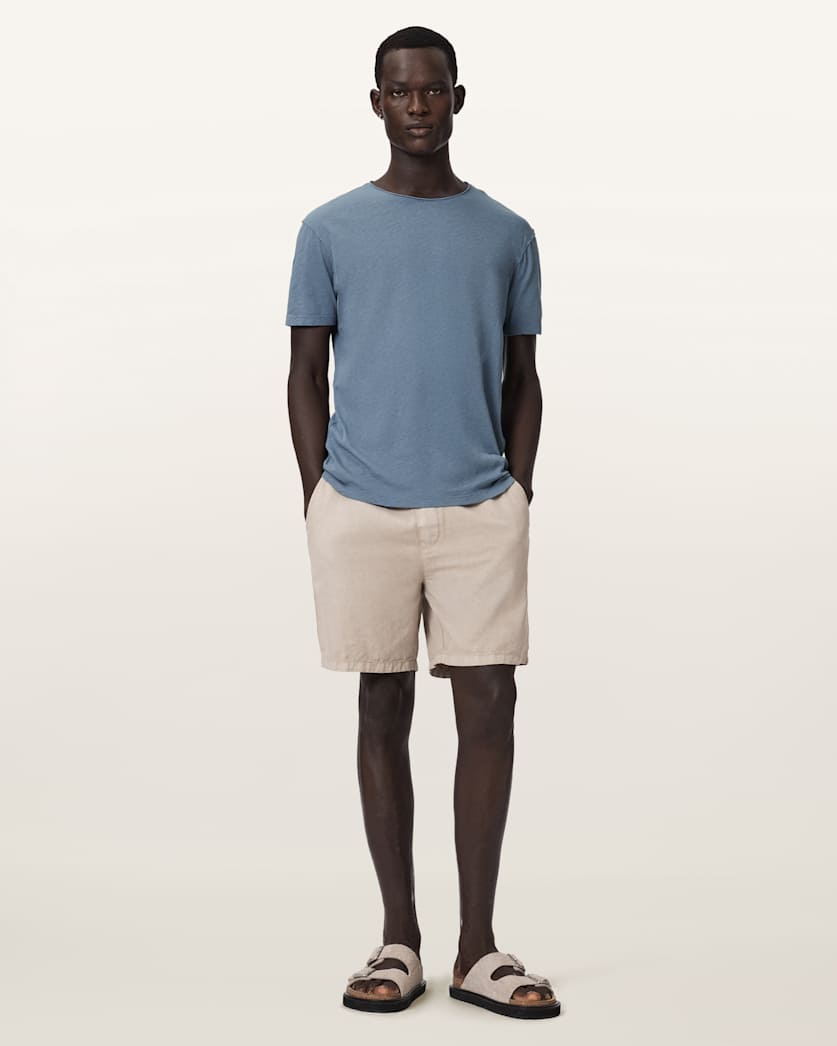 AllSaints Figure Crew Neck Raw Edge T Shirt Sunbaked Pink