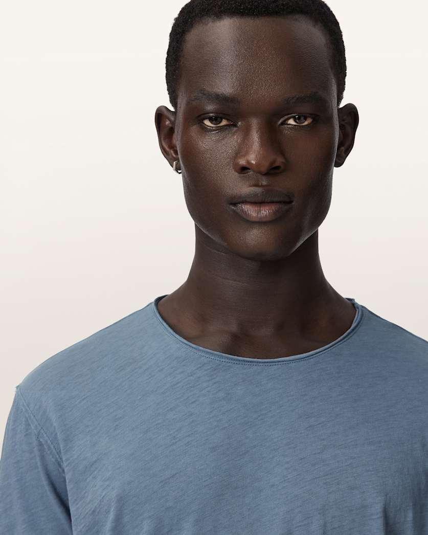 AllSaints Figure Crew Neck Raw Edge T Shirt Sunbaked Pink