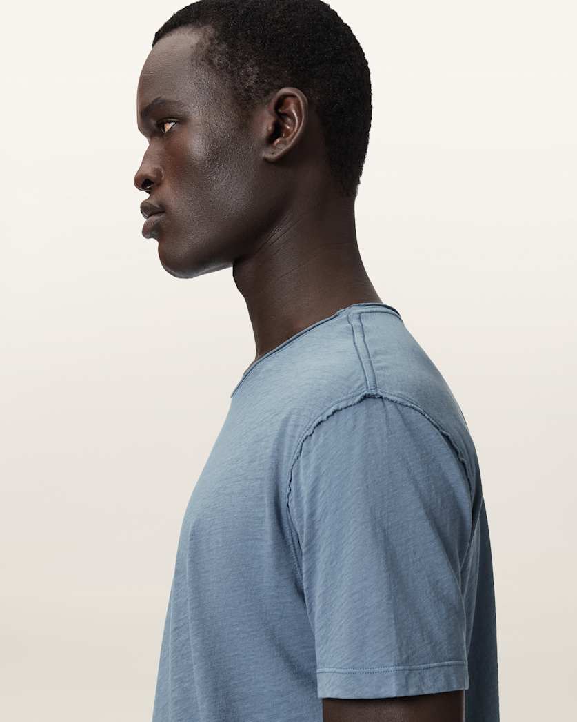 AllSaints Figure Crew Neck Raw Edge T Shirt Sunbaked Pink