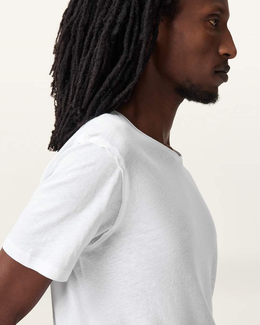 AllSaints Figure Crew Neck Raw Edge T Shirt Sunbaked Pink