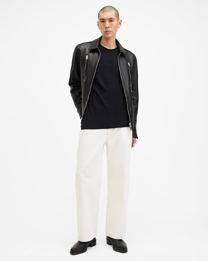 AllSaints Figure Crew Neck Raw Edge T Shirt Sunbaked Pink