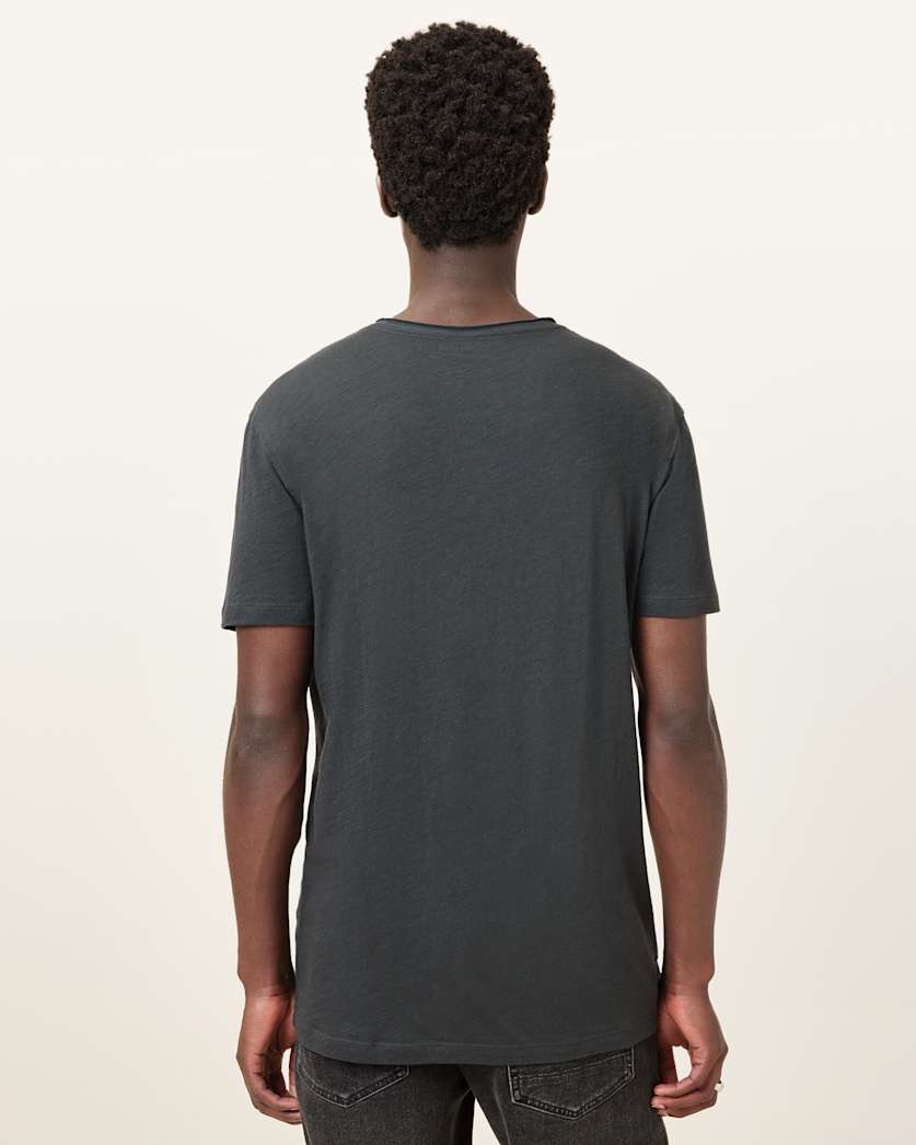 AllSaints Figure Crew Neck Raw Edge T Shirt Sunbaked Pink