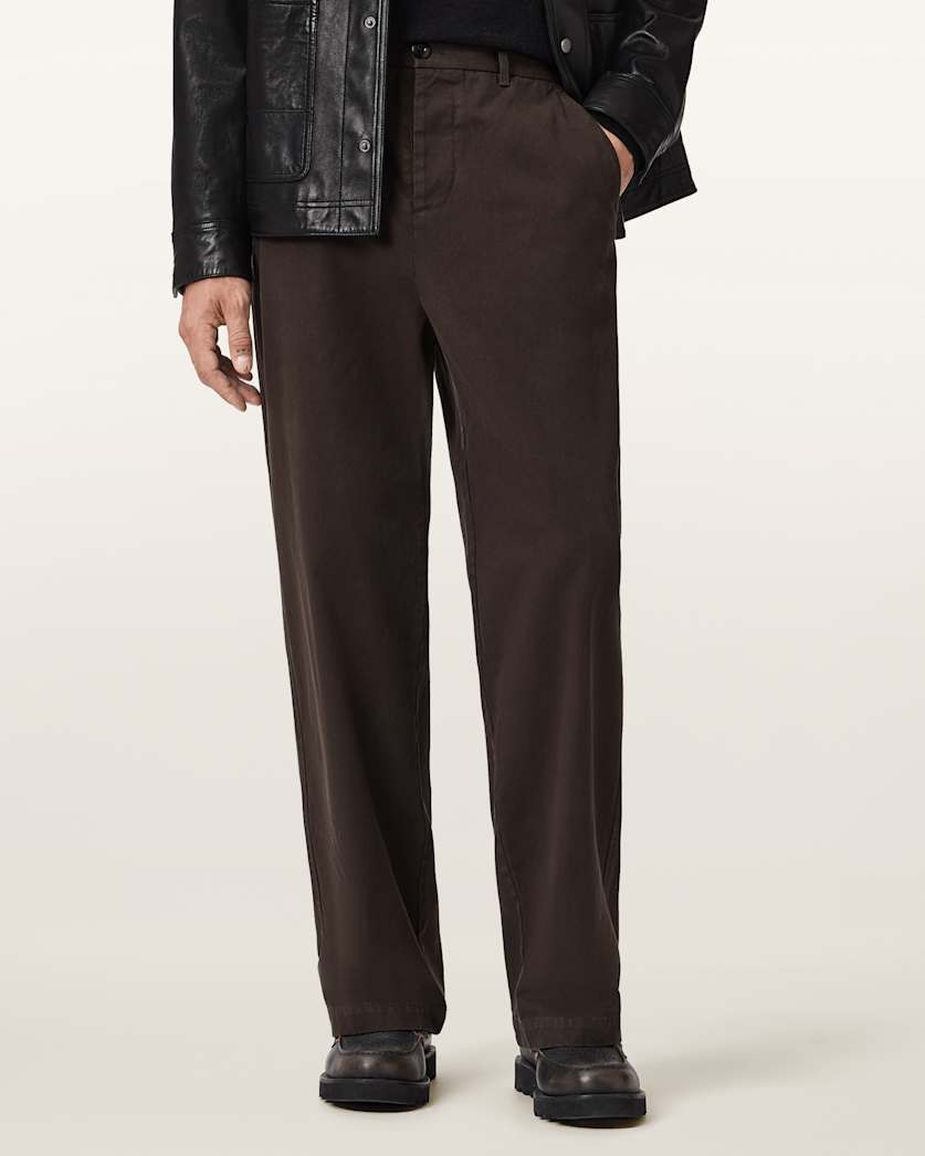 AllSaints Juku Loose Fit Pants Trail Brown