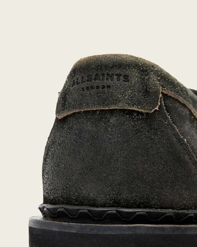 AllSaints Skiff Tassel Loafers Charcoal Grey