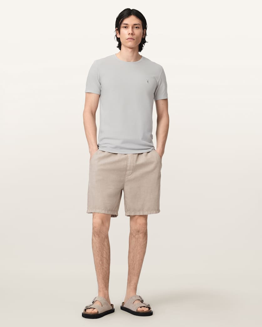 AllSaints Tonic Crew Neck Slim Ramskull T Shirt Villa Blue