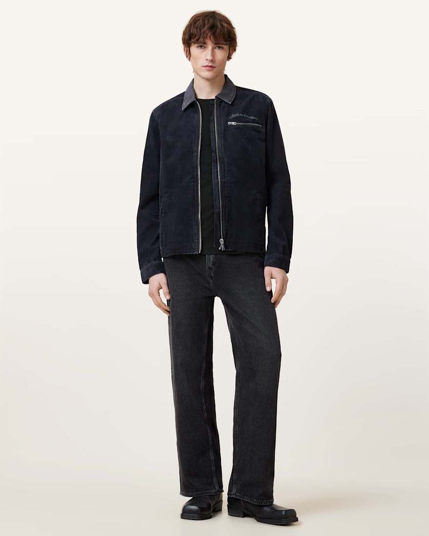AllSaints Tonic Crew Neck Slim Ramskull T Shirt Villa Blue