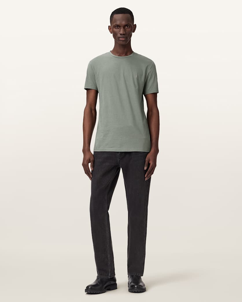 AllSaints Tonic Crew Neck Slim Ramskull T Shirt Villa Blue
