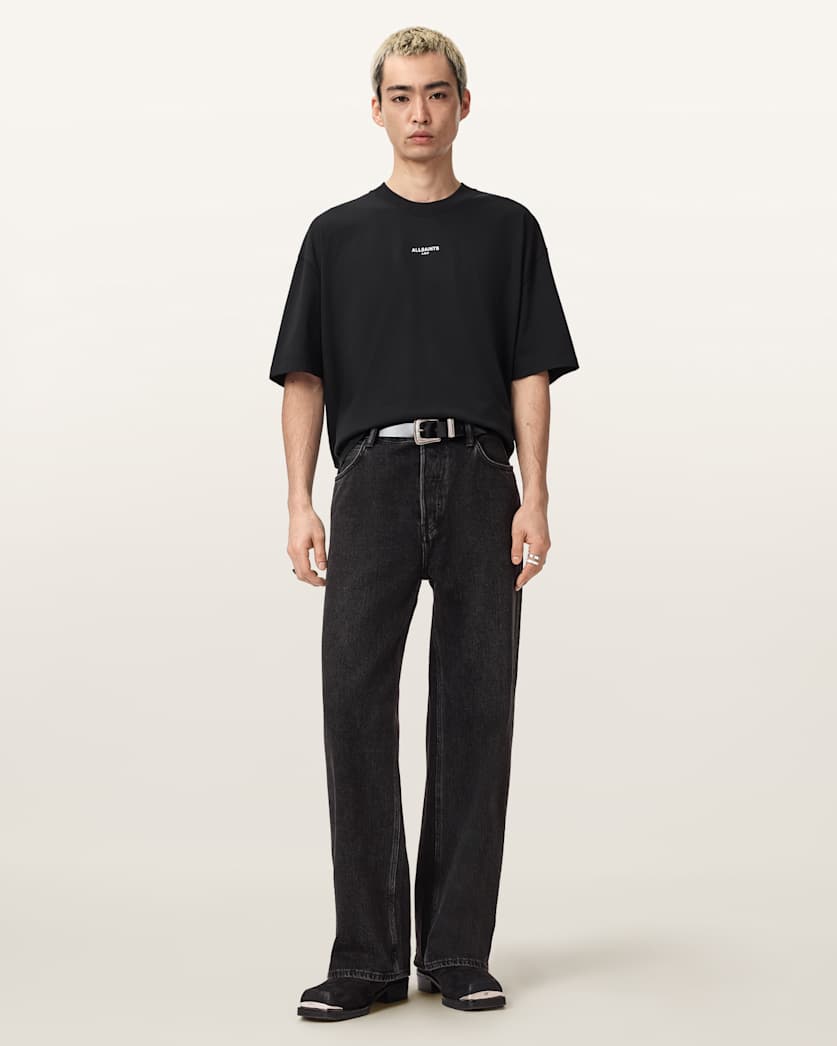 AllSaints Mikro Oversized T Shirt Washed Black