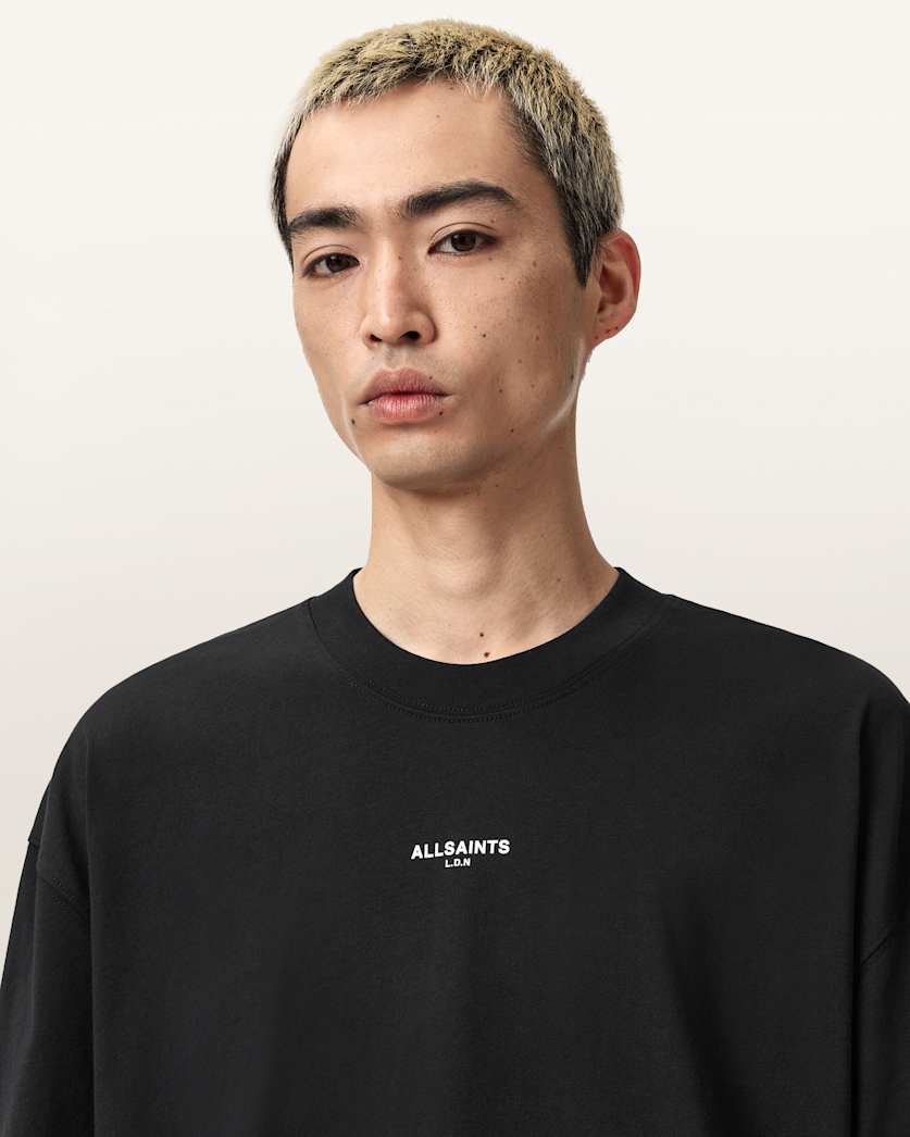 AllSaints Mikro Oversized T Shirt Washed Black