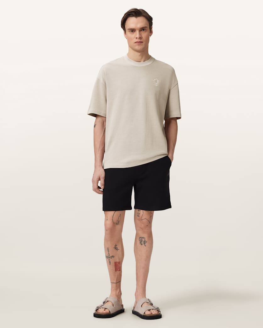 AllSaints Haven Embroidered Logo Oversized T Shirt Dusk White