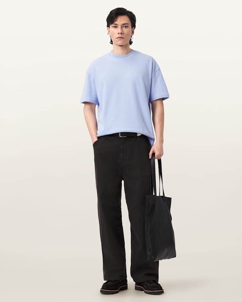 AllSaints Haven Embroidered Logo Oversized T Shirt Dusk White