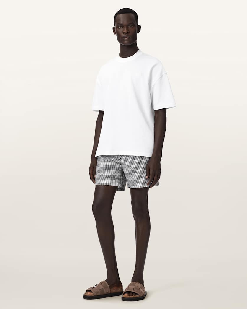 AllSaints Haven Embroidered Logo Oversized T Shirt Dusk White