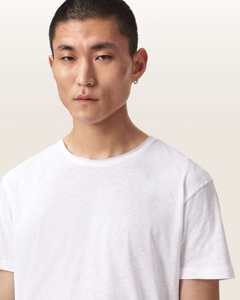 AllSaints Flax Short Sleeve Ramskull T Shirt Pebble Grey