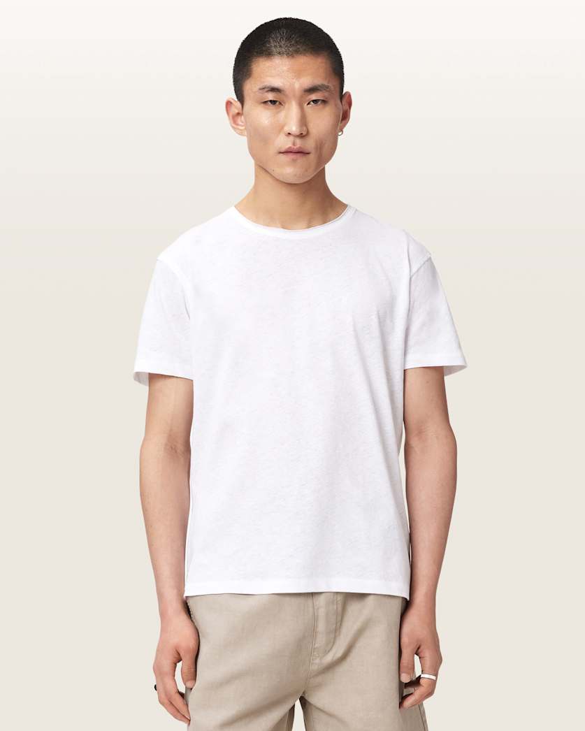 AllSaints Flax Short Sleeve Ramskull T Shirt Pebble Grey
