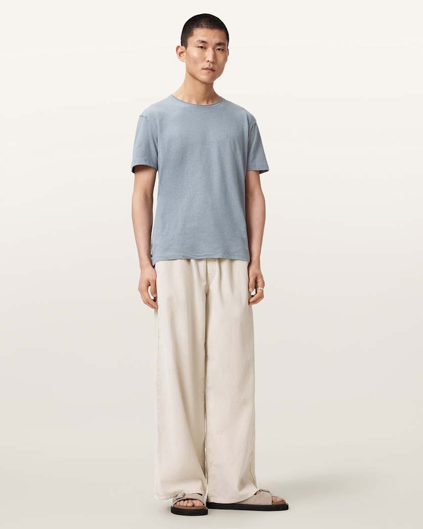 AllSaints Flax Short Sleeve Ramskull T Shirt Pebble Grey