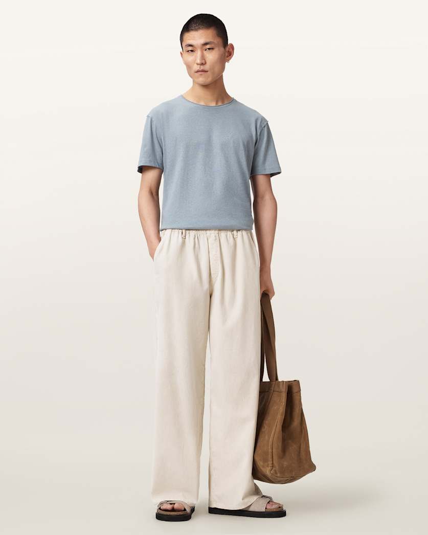 AllSaints Flax Short Sleeve Ramskull T Shirt Pebble Grey