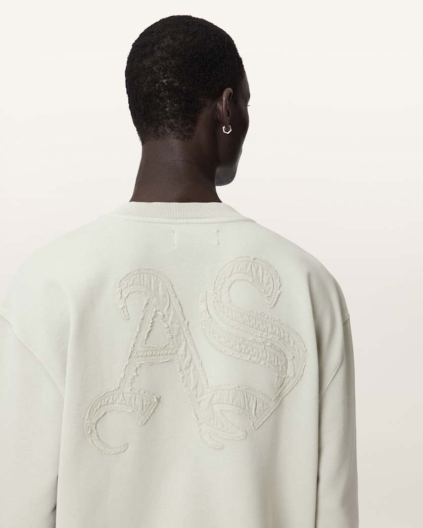 AllSaints Insignia Crew Neck Cotton Sweatshirt Crystal Pink