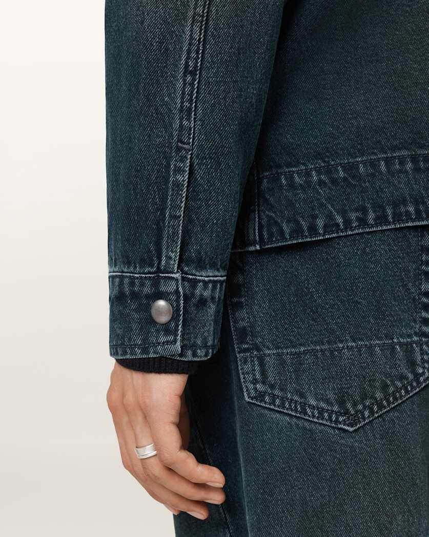 AllSaints Castleford Denim Overshirt Phantom Blue